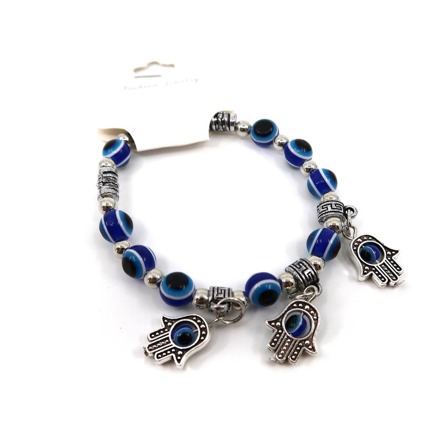 Hamsa Charm Evil Eye Ball Bracelet BC0414-8 (12PC)