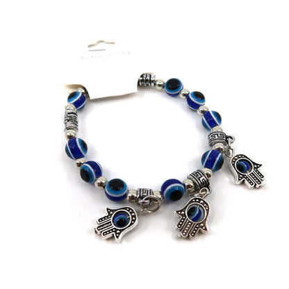 Hamsa Charm Evil Eye Ball Bracelet BC0414-8 (12PC)