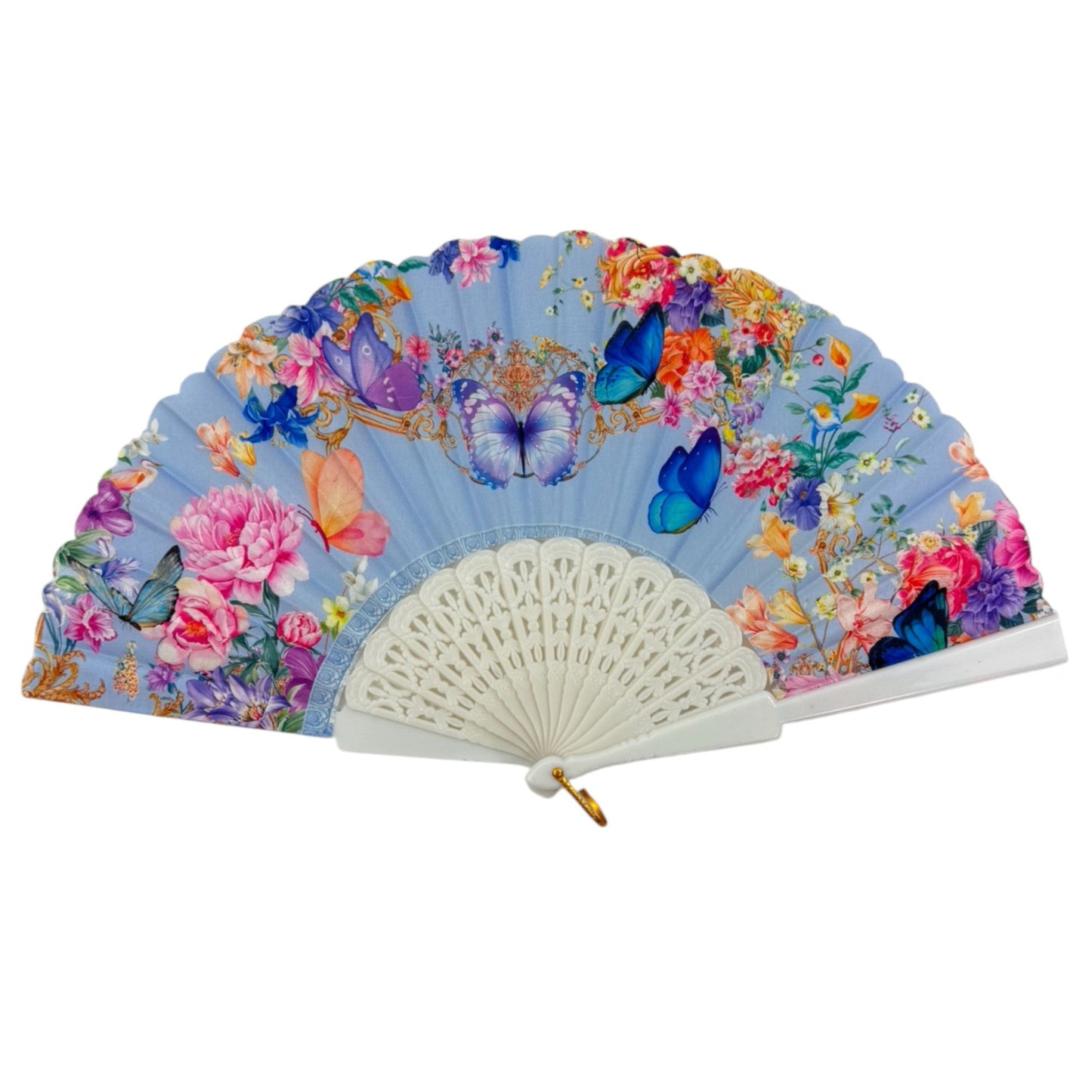 Peony Floral Butterfly Hand Held Folding Fan FN0379 (12PC)