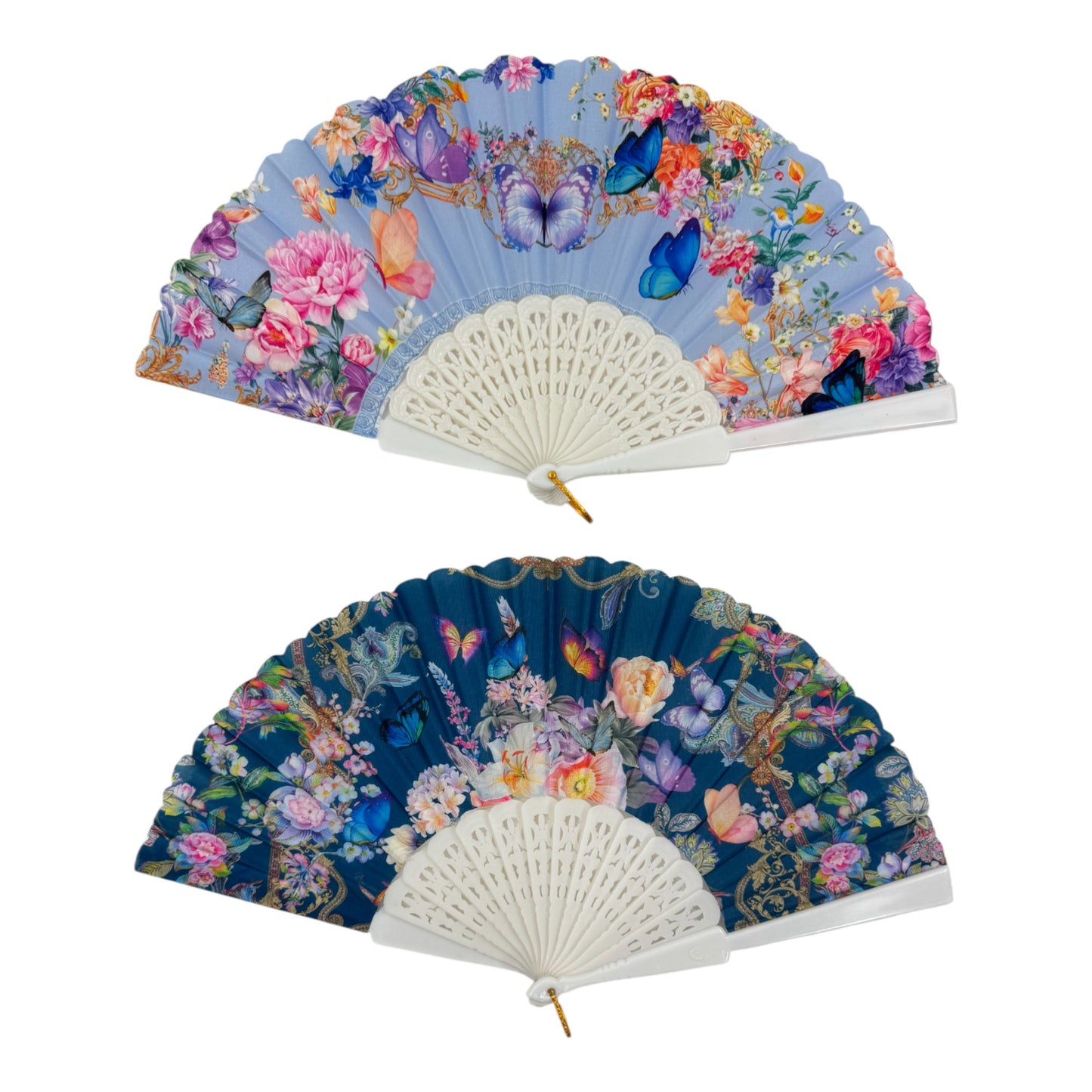 Peony Floral Butterfly Hand Held Folding Fan FN0379 (12PC)