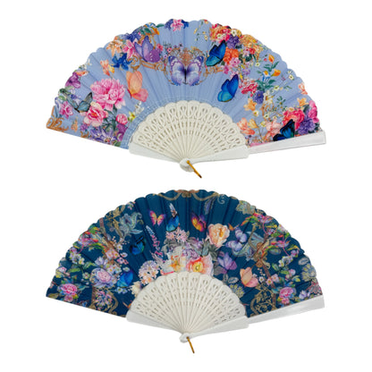 Peony Floral Butterfly Hand Held Folding Fan FN0379 (12PC)