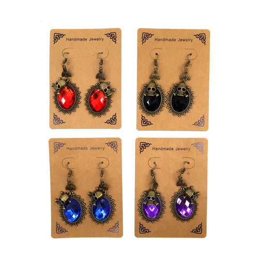 Color Stone Skull Earring ER2826-78 (12PC)