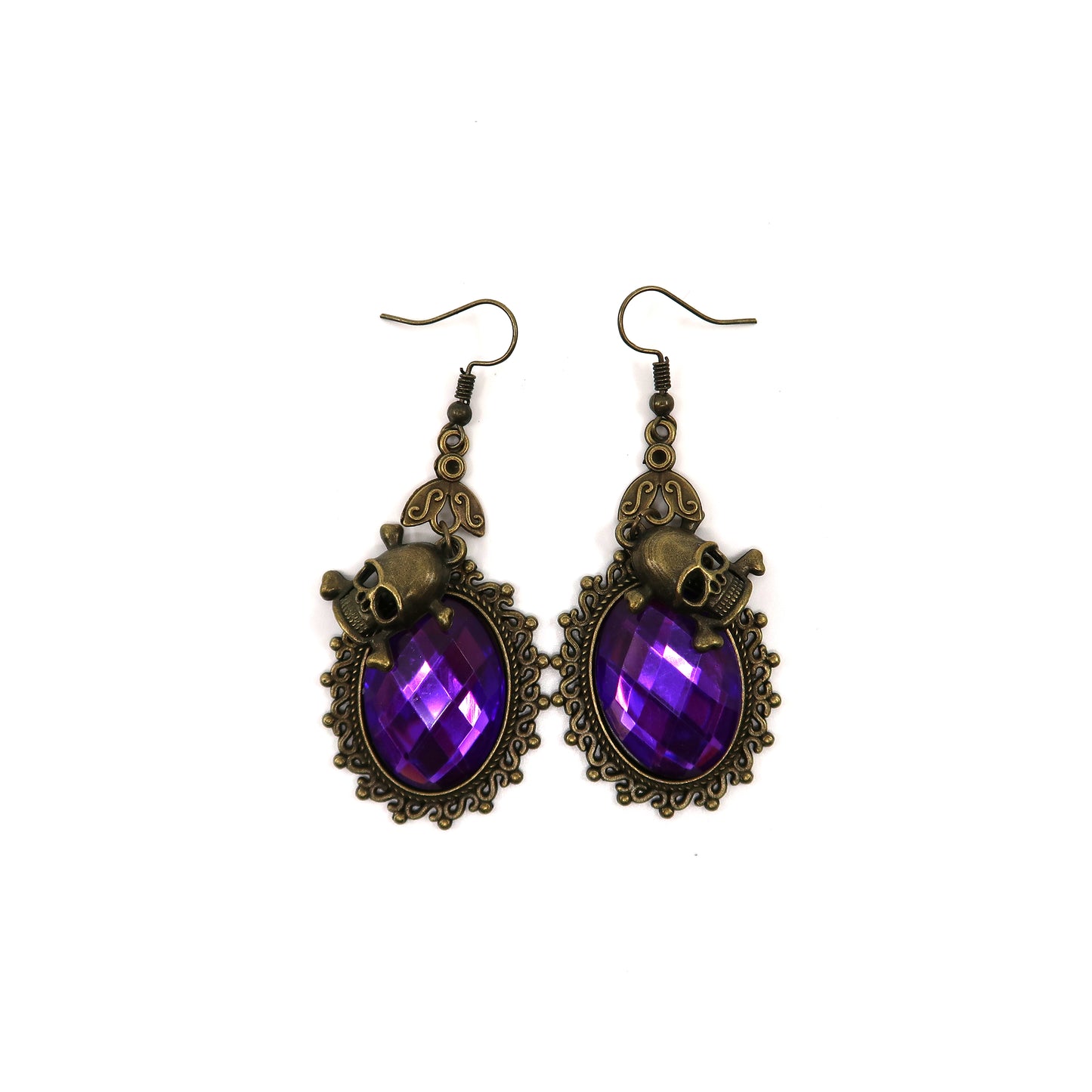 Color Stone Skull Earring ER2826-78 (12PC)