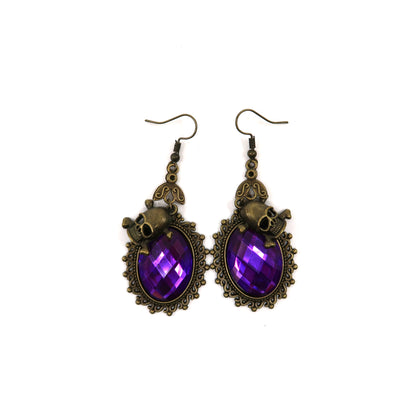 Color Stone Skull Earring ER2826-78 (12PC)
