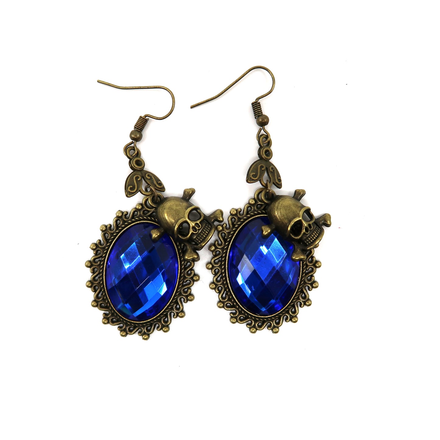 Color Stone Skull Earring ER2826-78 (12PC)