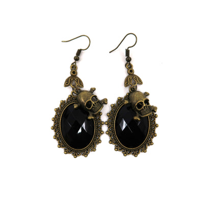 Color Stone Skull Earring ER2826-78 (12PC)