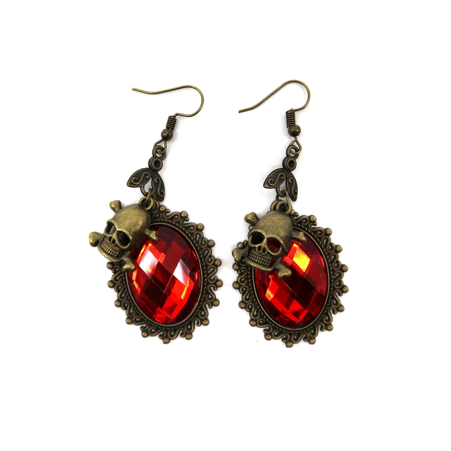 Color Stone Skull Earring ER2826-78 (12PC)
