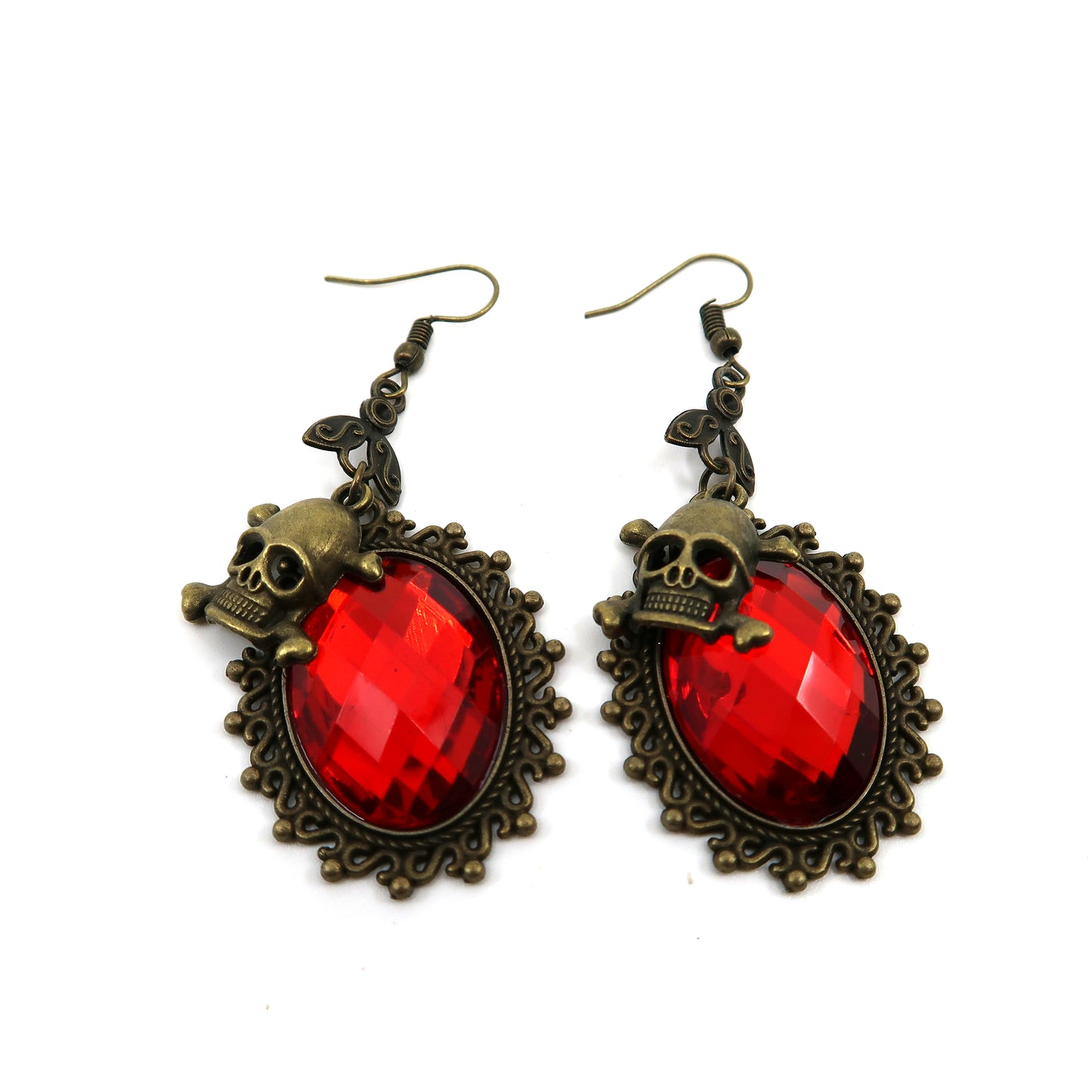 Color Stone Skull Earring ER2826-78 (12PC)
