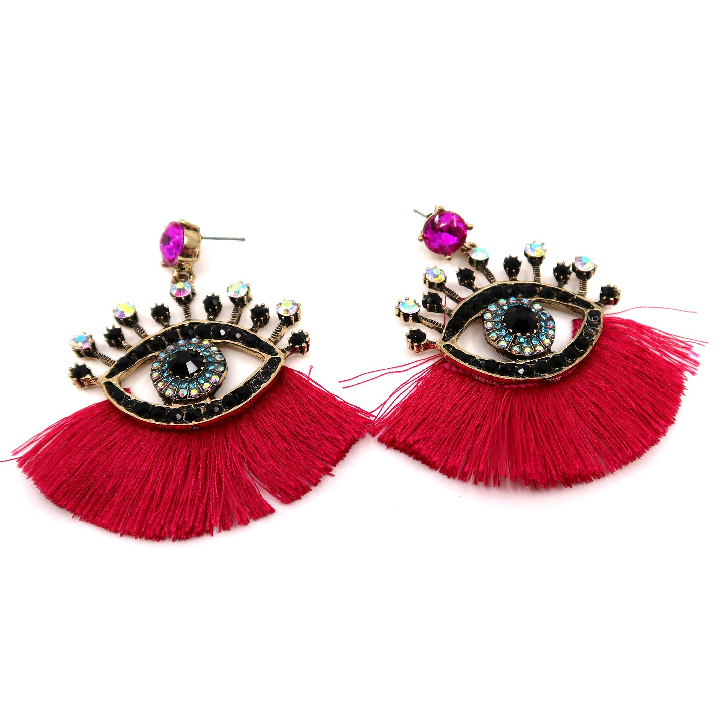 Evil Eye Tassel Earring ER904-16 (12PCS)