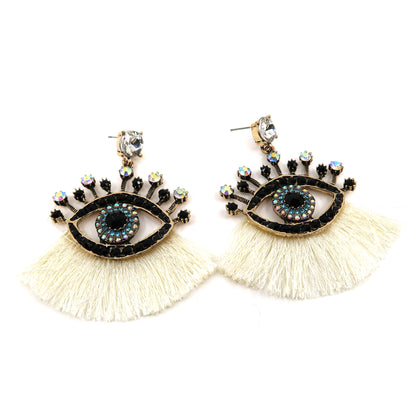 Evil Eye Tassel Earring ER904-16 (12PCS)