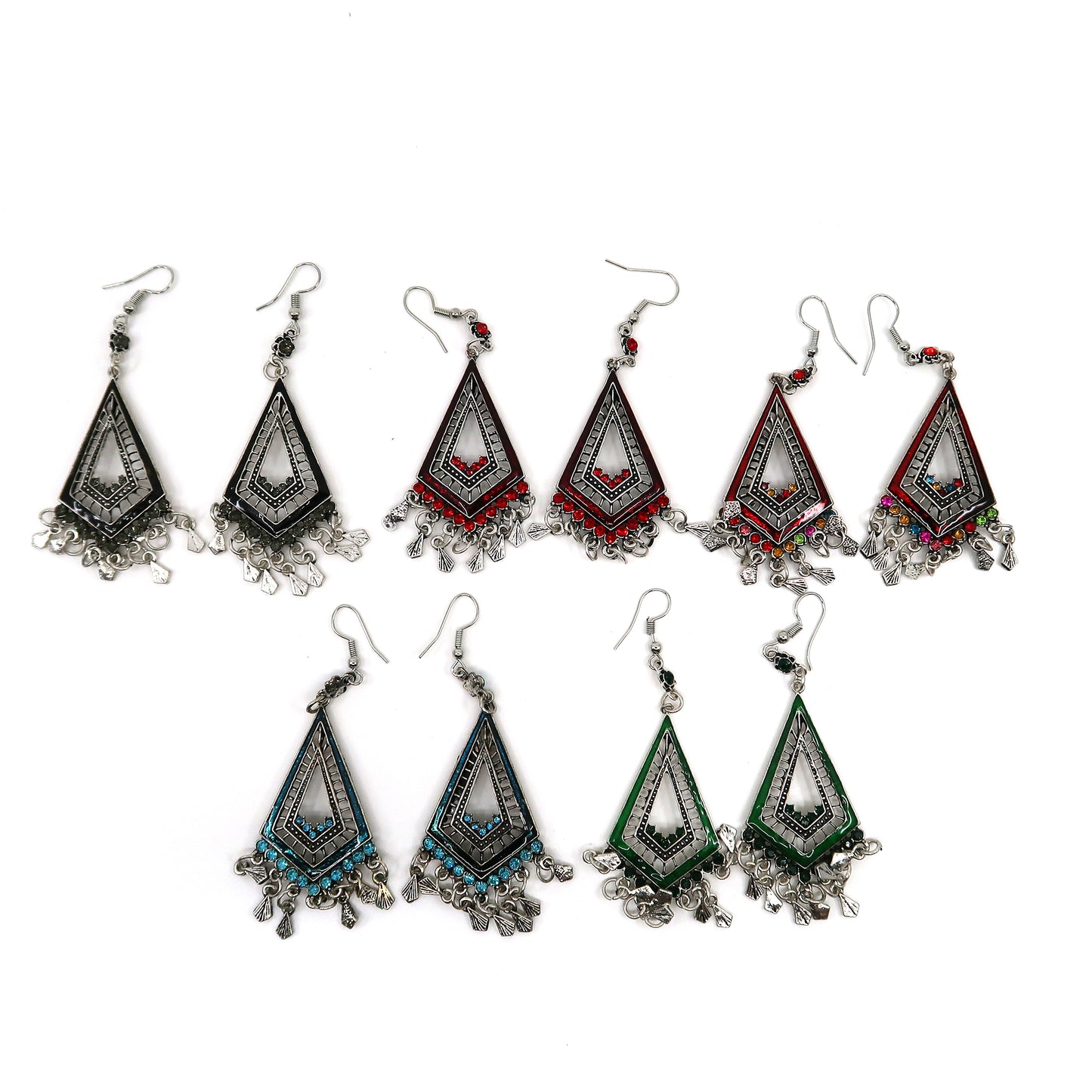 Color Stone Rhombus Earring ER904-24 (12PC)