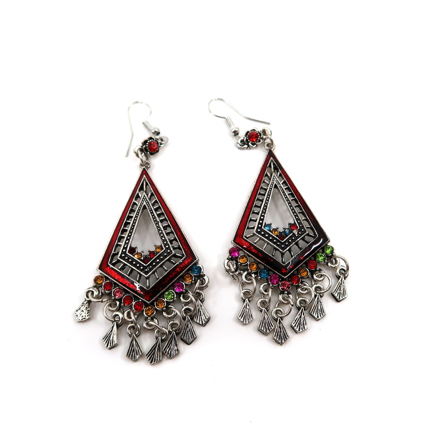 Color Stone Rhombus Earring ER904-24 (12PC)