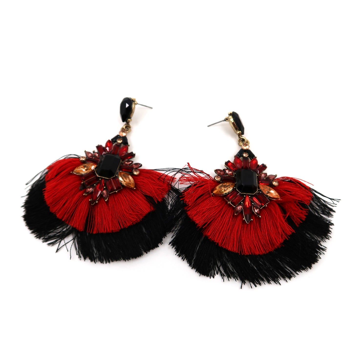 Color Stone Tassel Earring ER904-29 (12PC)