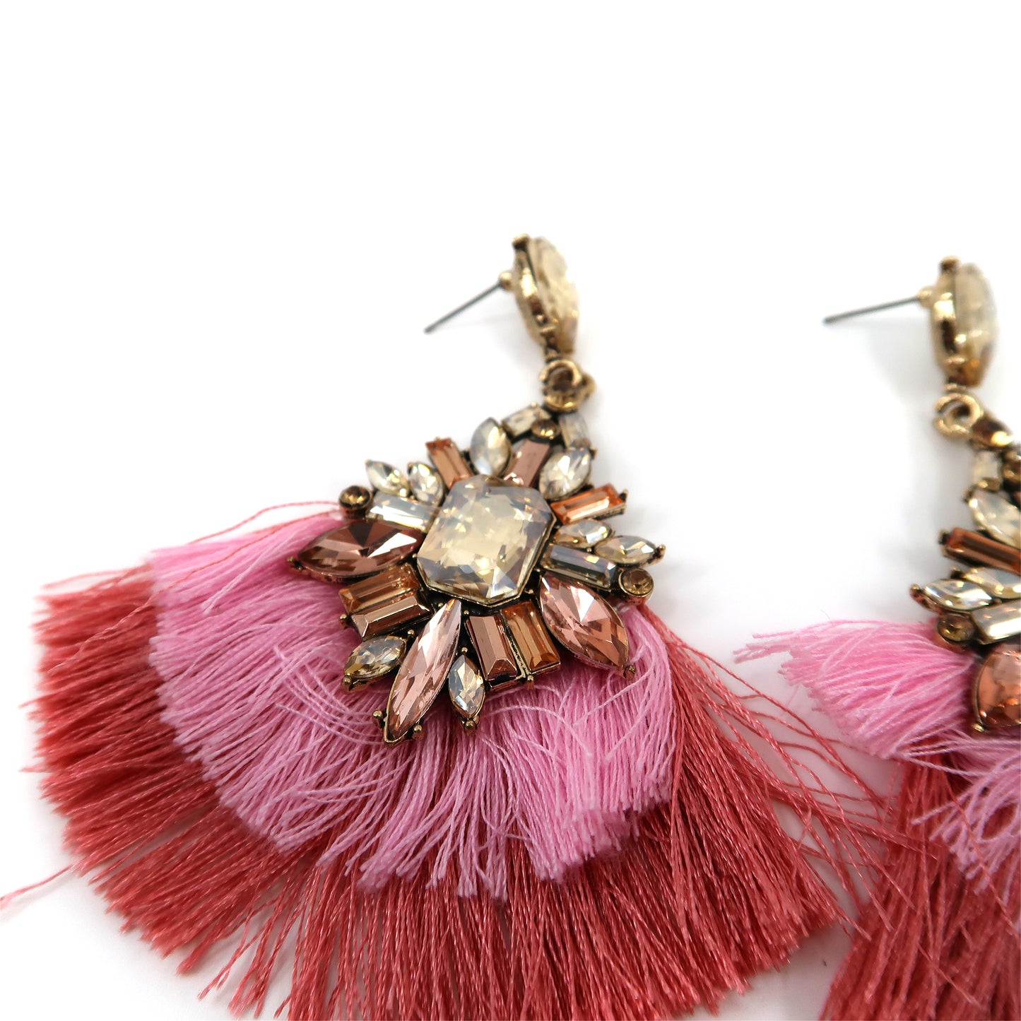 Color Stone Tassel Earring ER904-29 (12PC)
