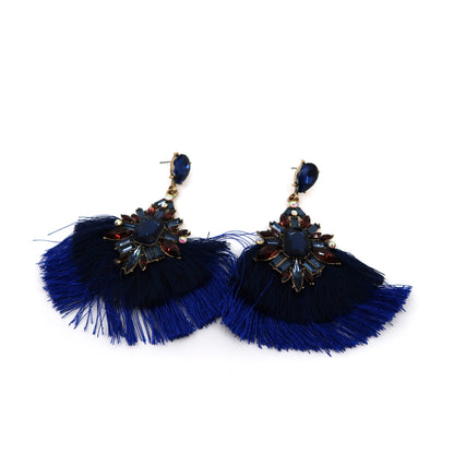 Color Stone Tassel Earring ER904-29 (12PC)