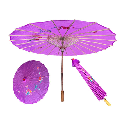 Traditional Floral Sunshade Oil Cloth Paper Umbrella UM5044 (12PC)