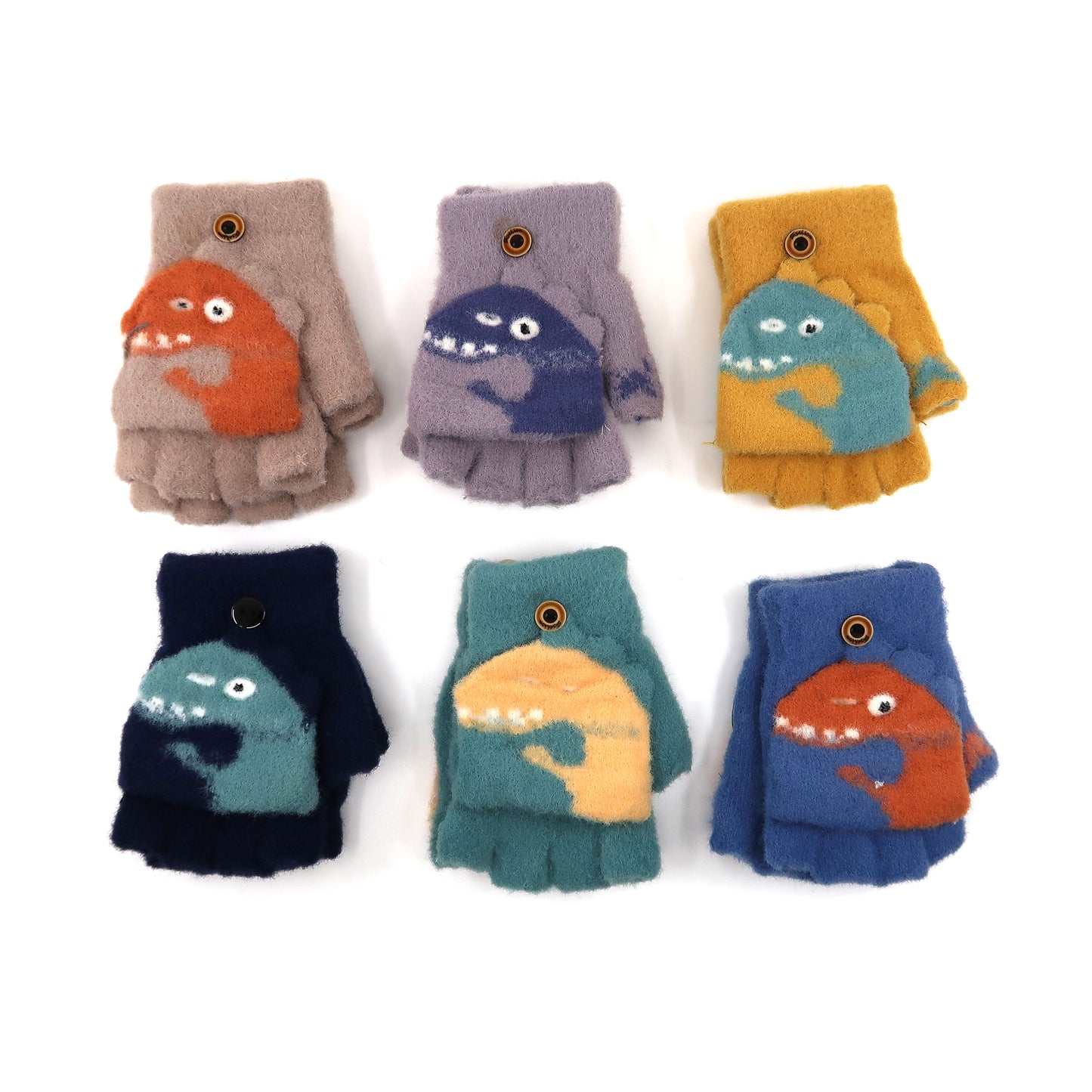 Kids Dino Knitted Glove GE103-3. (12PAIR)