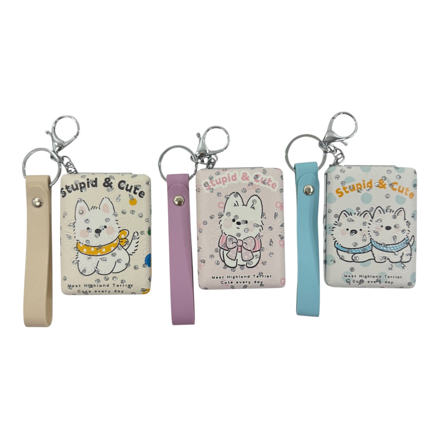 Cute Puppy Animal Mirror Key Chain MR5311-15 (12PC)