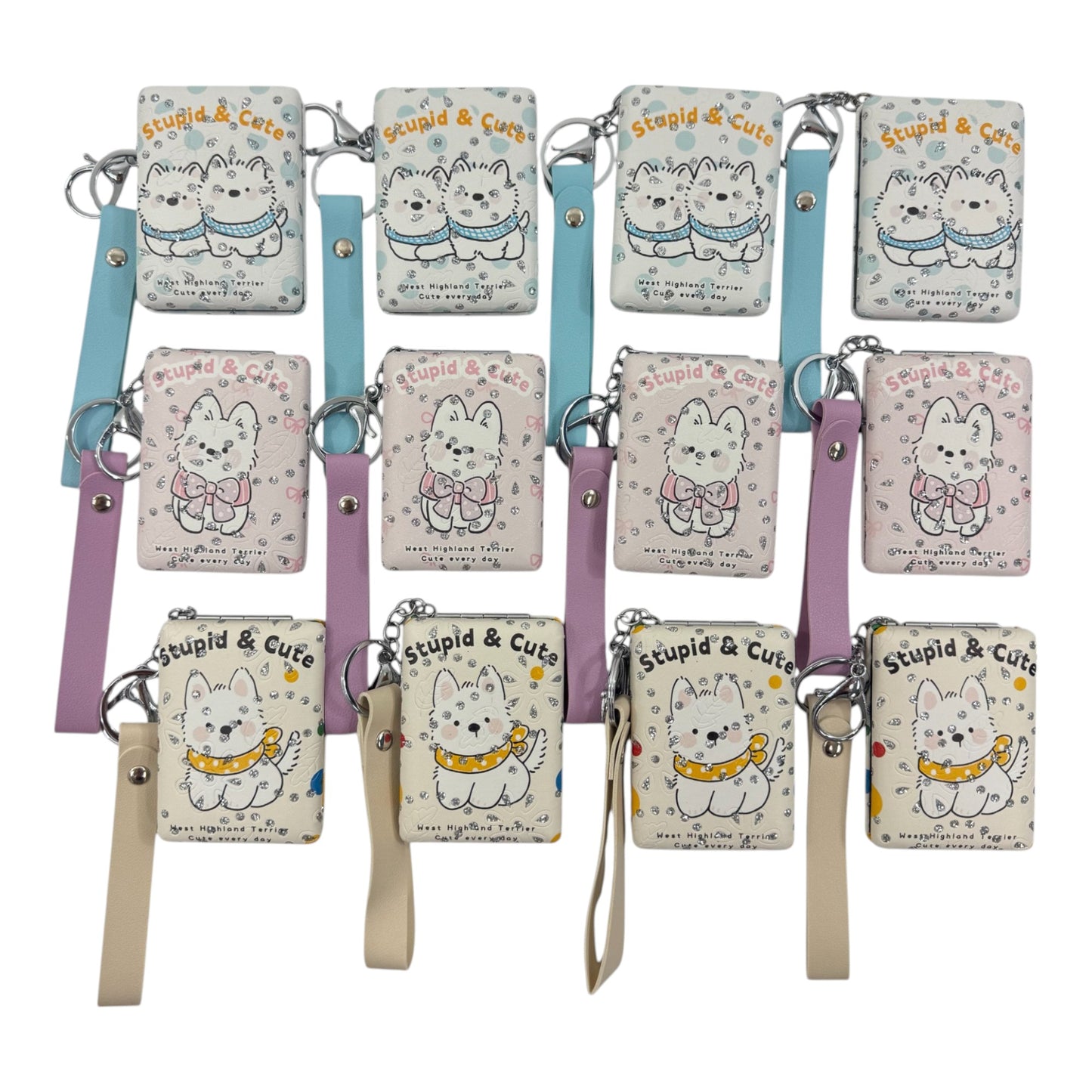 Cute Puppy Animal Mirror Key Chain MR5311-15 (12PC)