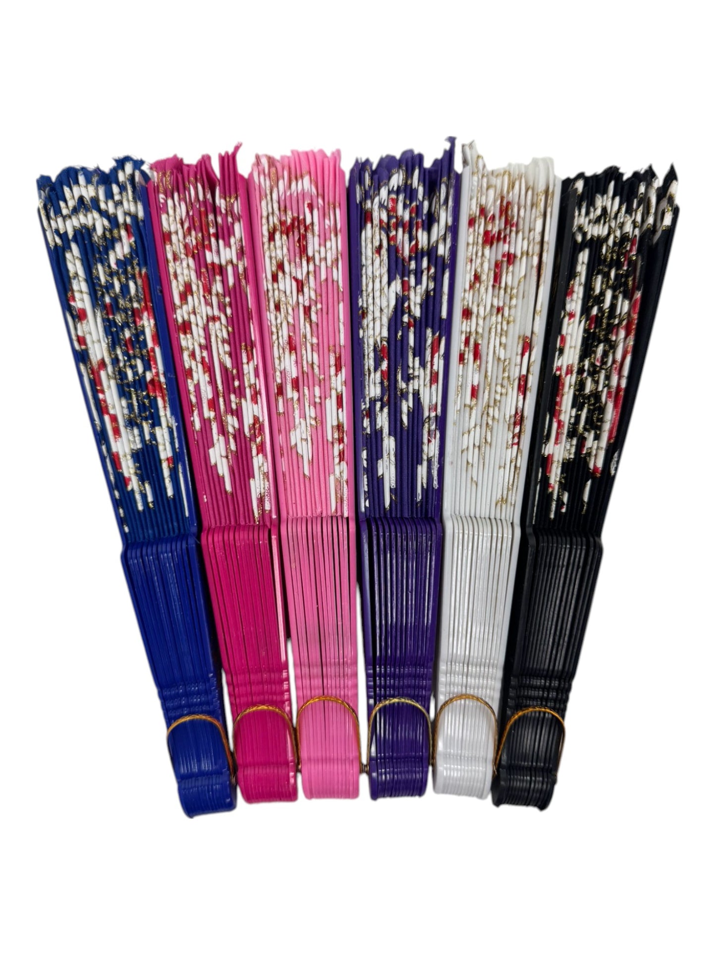 Peacock Floral Gold Glitter Hand Held Folding Fan FN9471. (12PC)