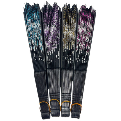 Butterfly Glitter Hand Held Folding Fan FN0389. (12PC)