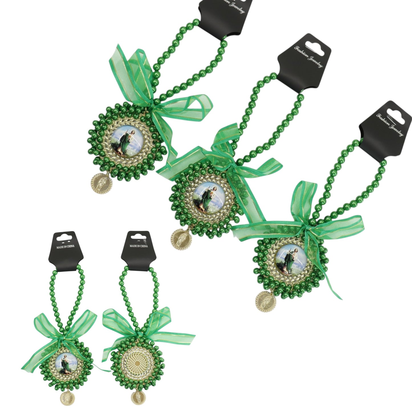 San Judas Car Rear Mirror Hang Accessory CH222GR (12PC)