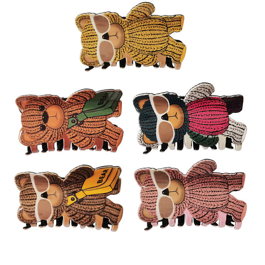 CUTE SUNGLASS BEAR CLAW CLIP JC3610-22 (12PC)