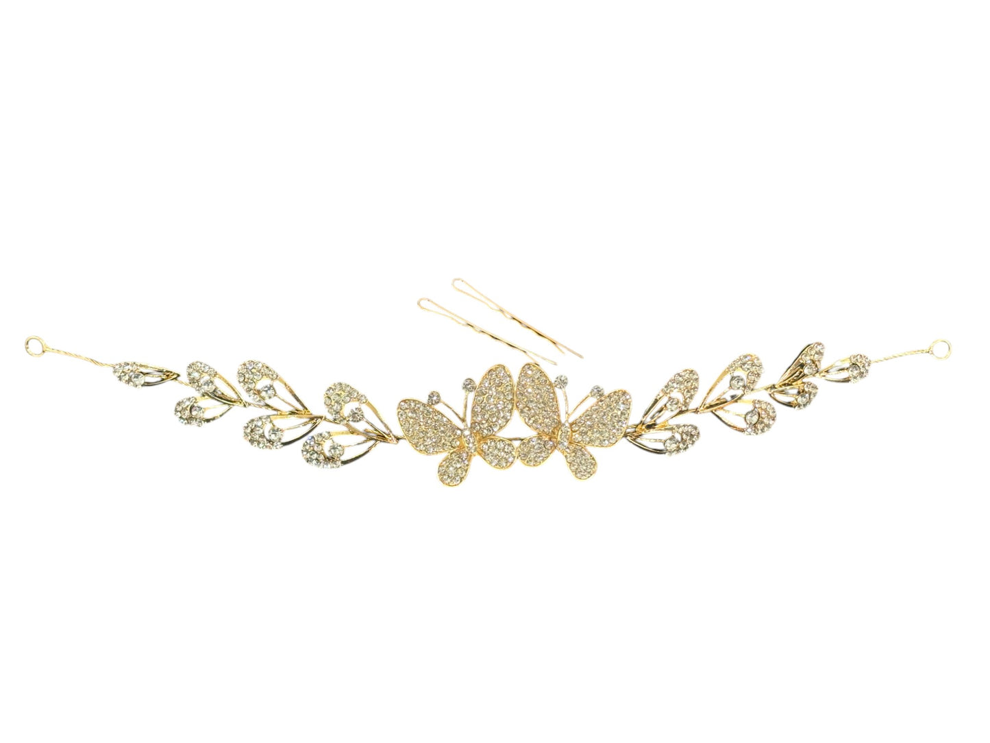 Crystal Butterfly Thin Tiara Hair Comb Pin JC631 (1PC)