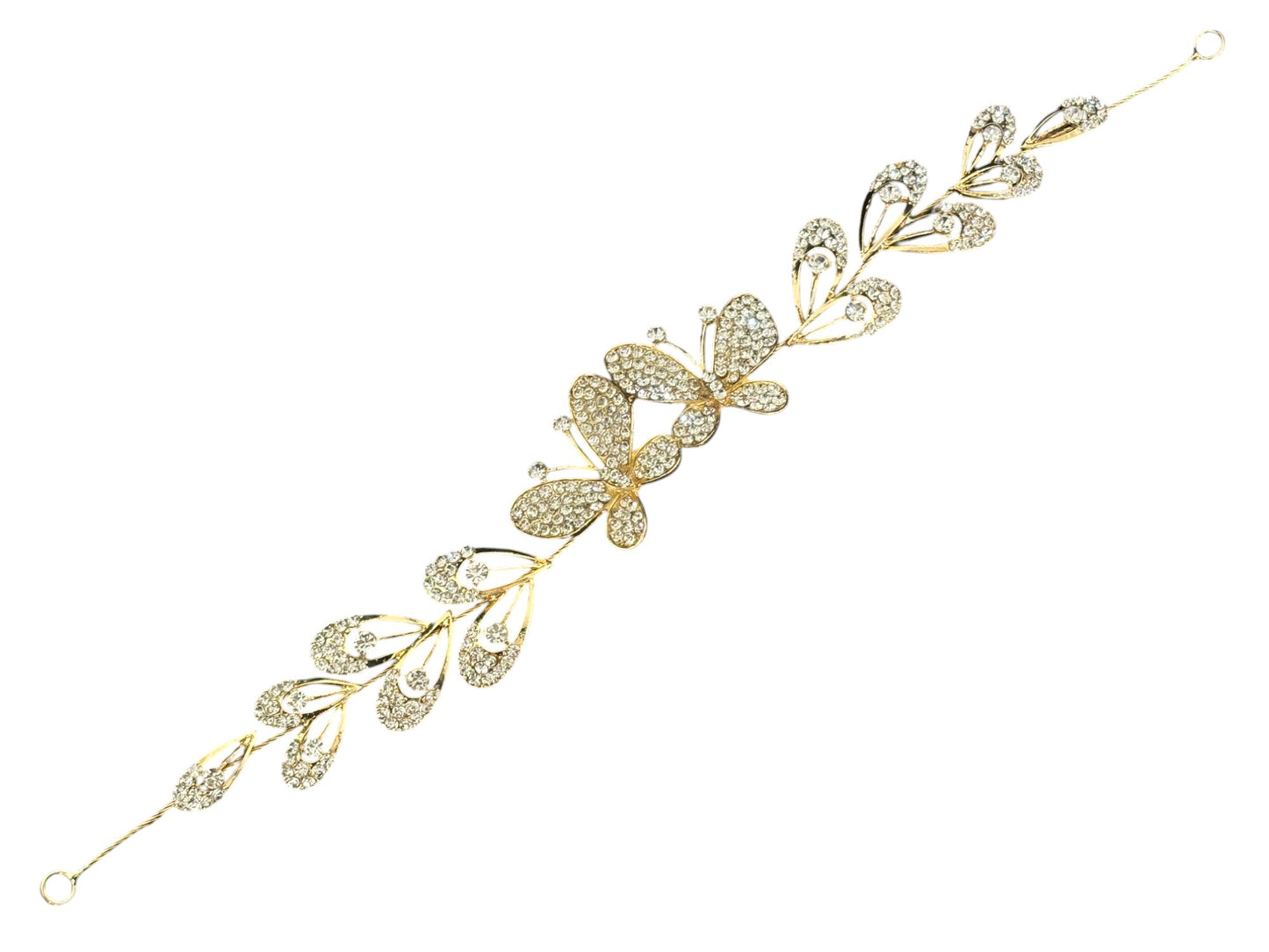 Crystal Butterfly Thin Tiara Hair Comb Pin JC631 (1PC)