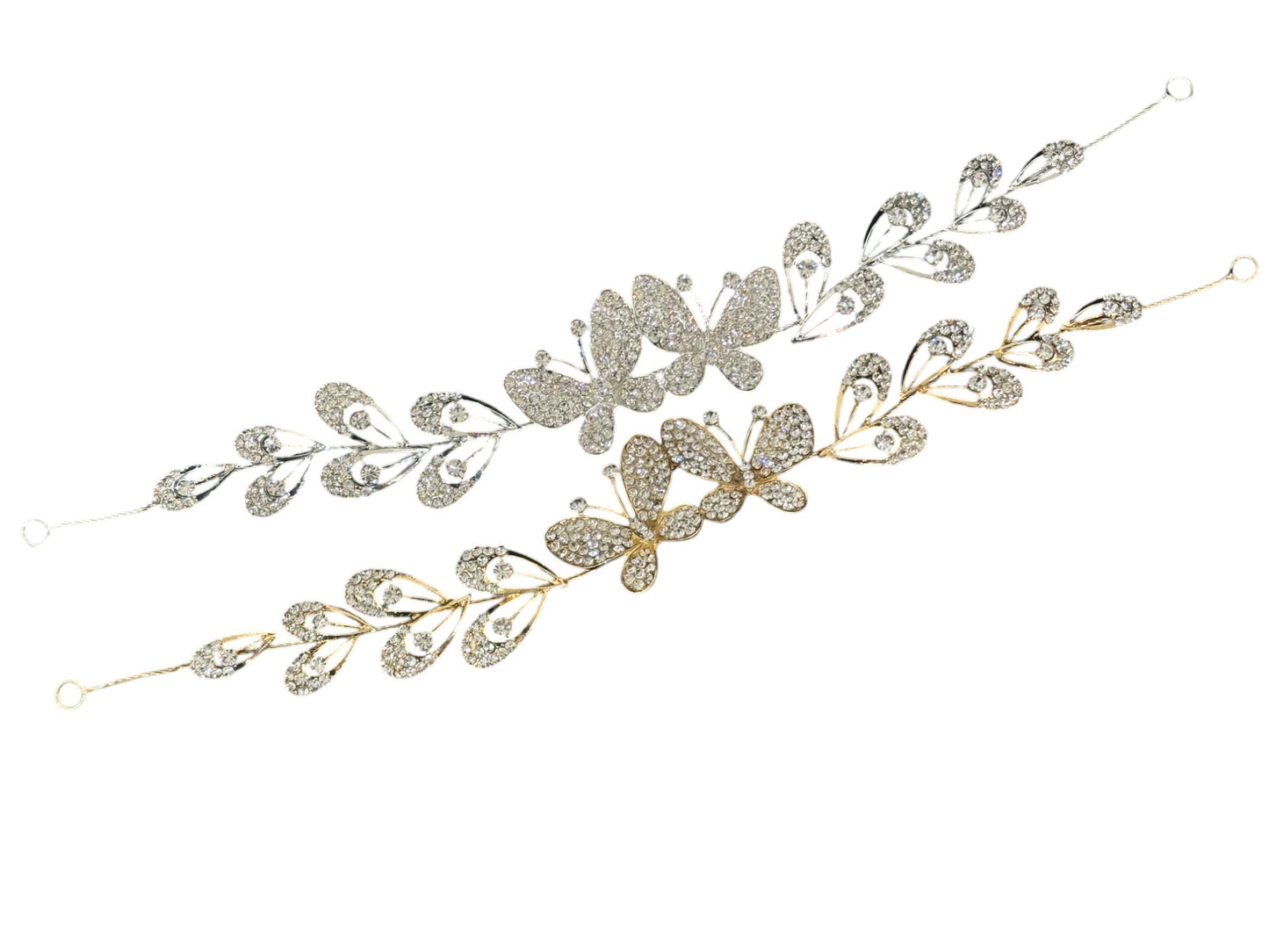 Crystal Butterfly Thin Tiara Hair Comb Pin JC631 (1PC)