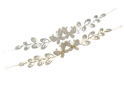 Crystal Butterfly Thin Tiara Hair Comb Pin JC631 (1PC)