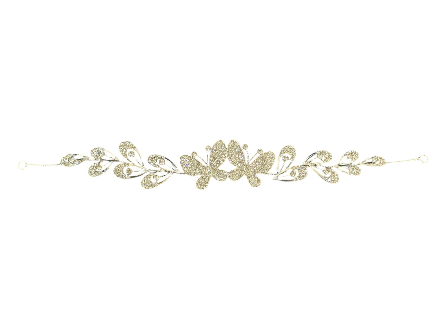 Crystal Butterfly Thin Tiara Hair Comb Pin JC631 (1PC)