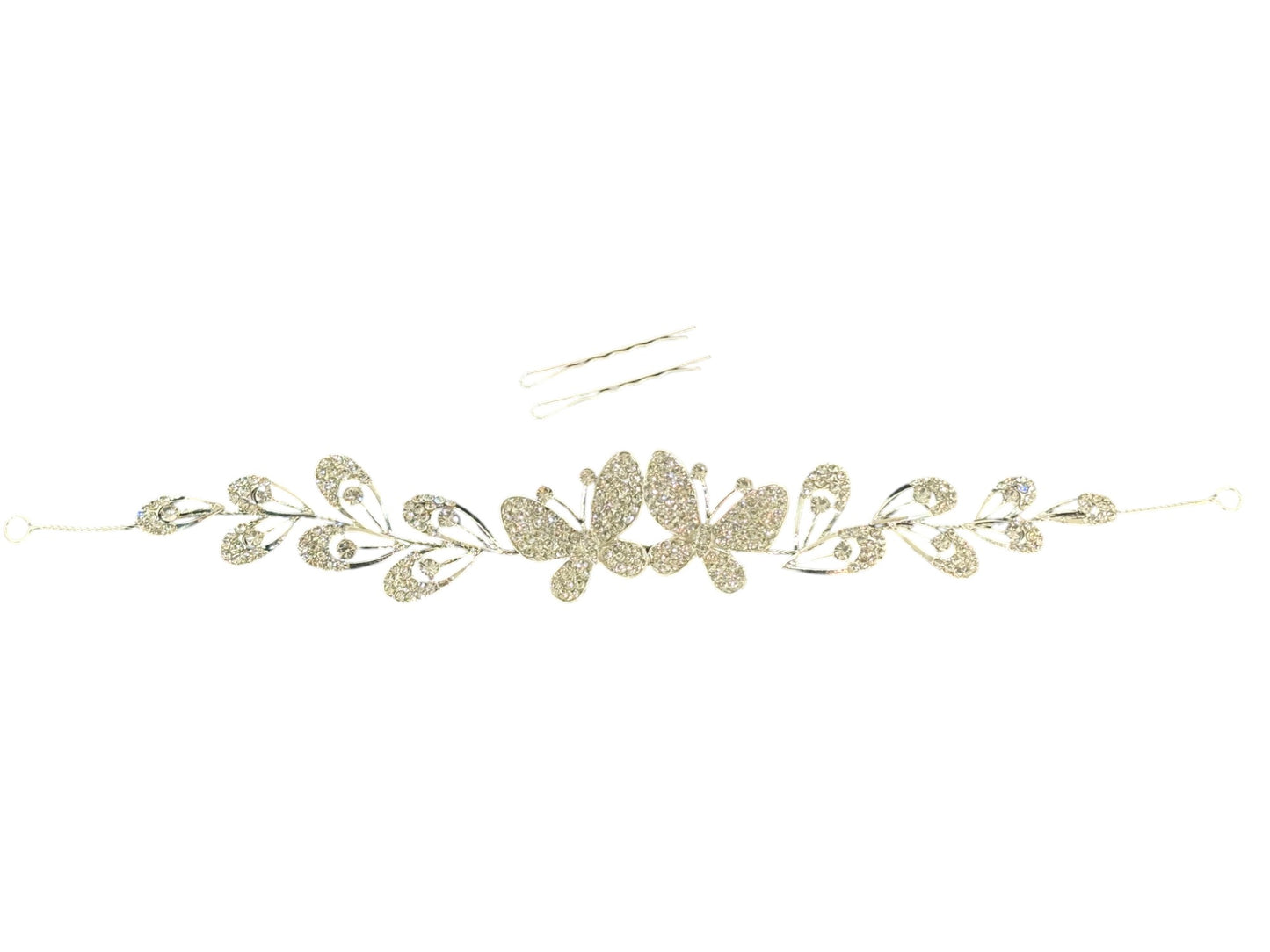 Crystal Butterfly Thin Tiara Hair Comb Pin JC631 (1PC)