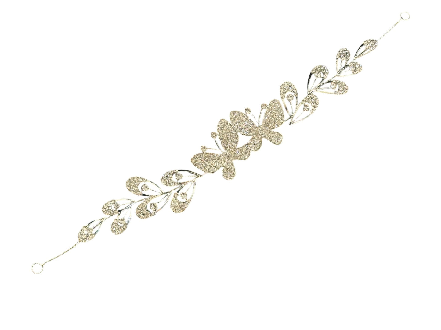 Crystal Butterfly Thin Tiara Hair Comb Pin JC631 (1PC)