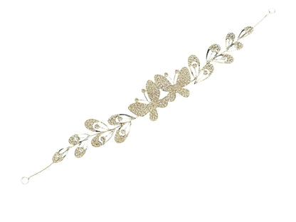 Crystal Butterfly Thin Tiara Hair Comb Pin JC631 (1PC)