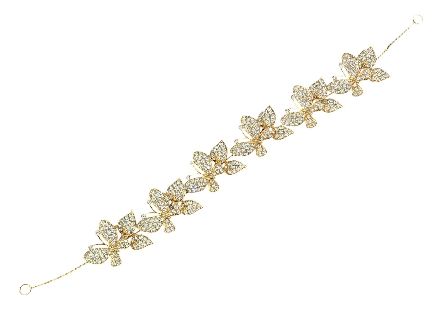 Crystal Small Butterfly Thin Tiara Hair Comb Pin JC633 (1PC)
