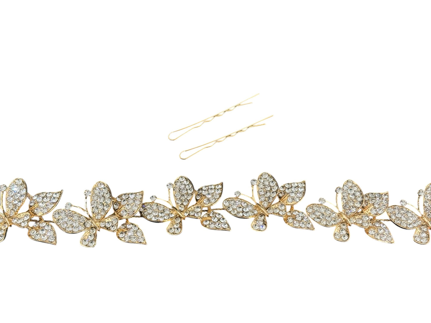 Crystal Small Butterfly Thin Tiara Hair Comb Pin JC633 (1PC)