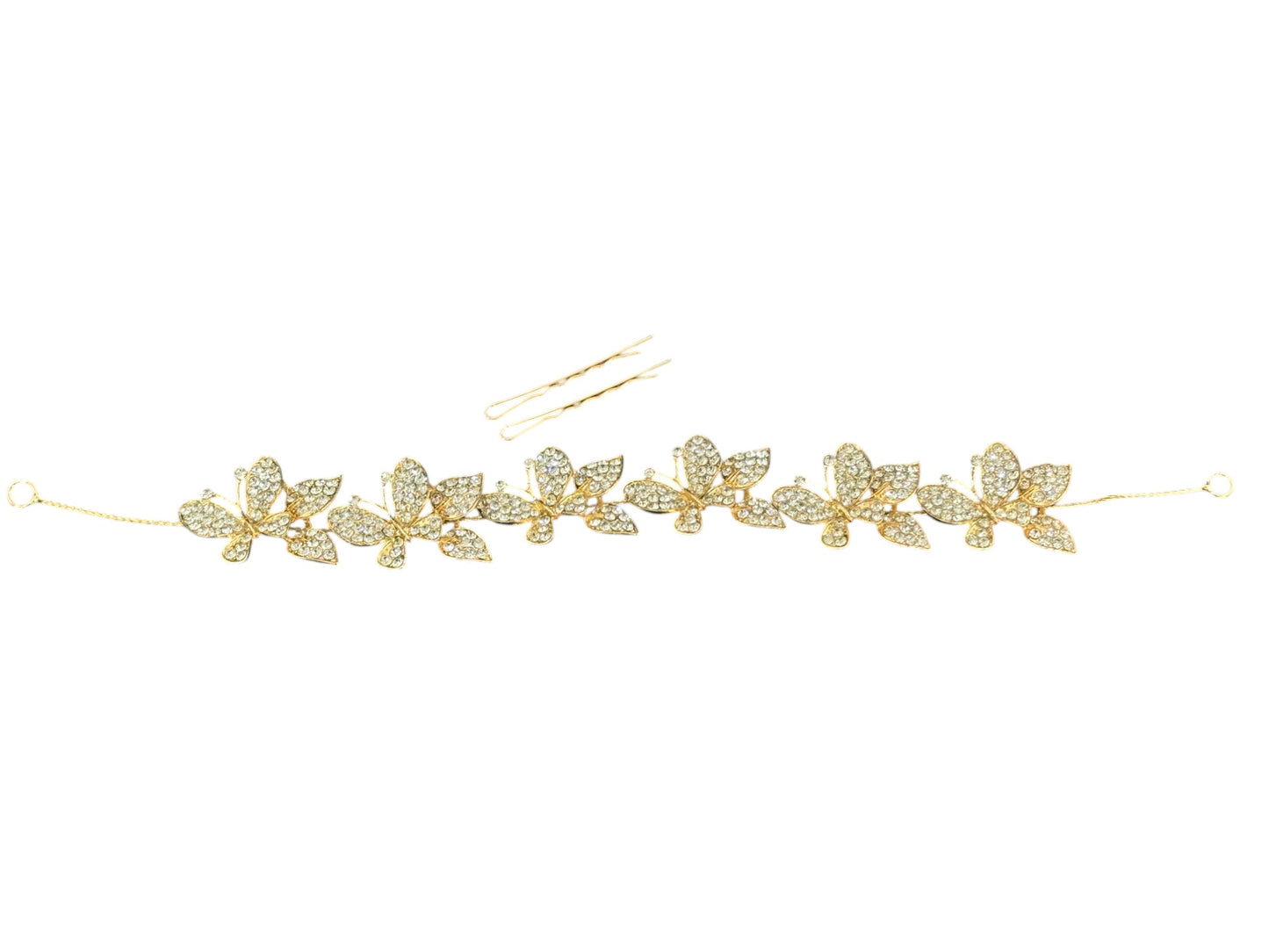 Crystal Small Butterfly Thin Tiara Hair Comb Pin JC633 (1PC)
