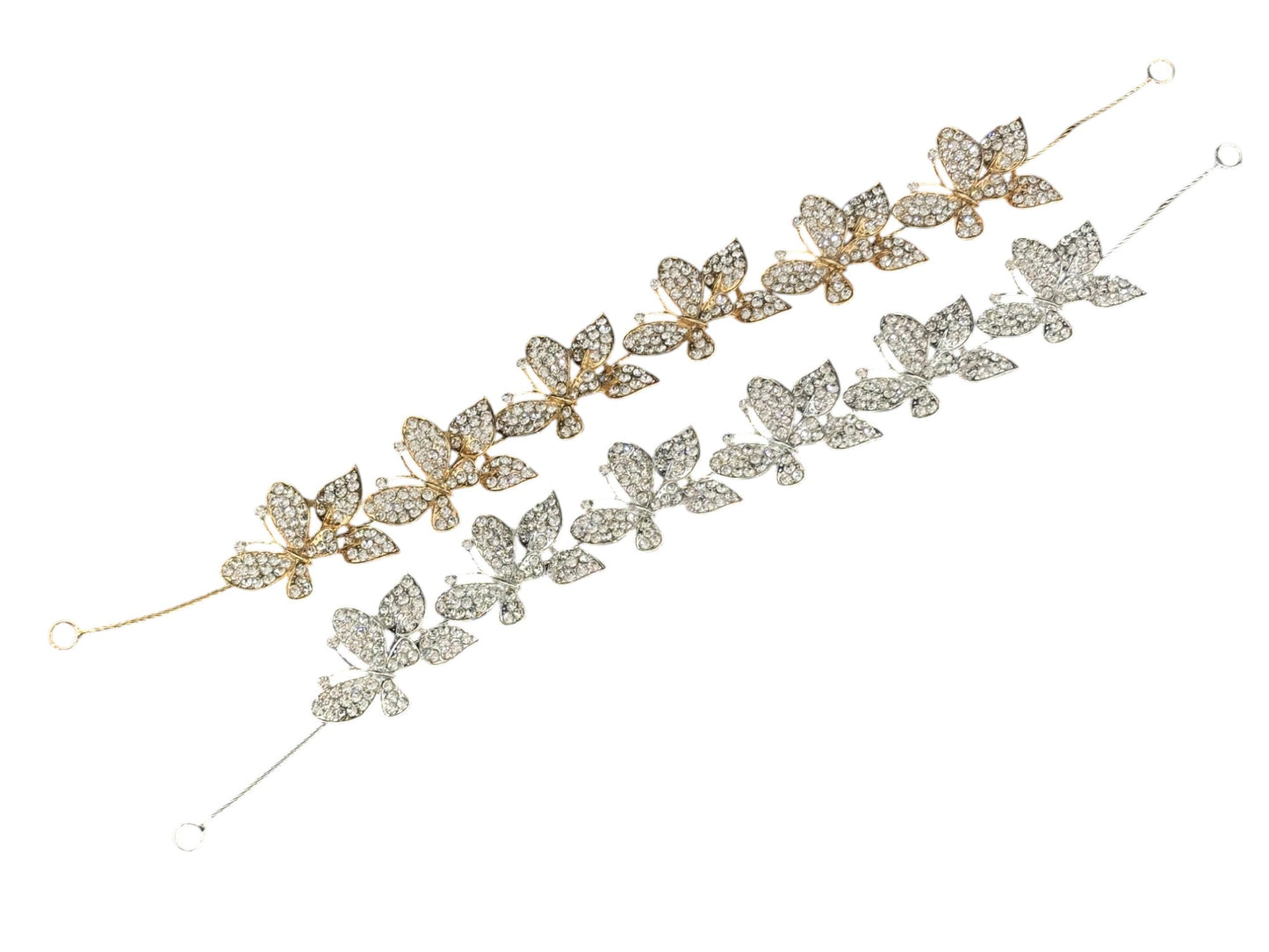 Crystal Small Butterfly Thin Tiara Hair Comb Pin JC633 (1PC)