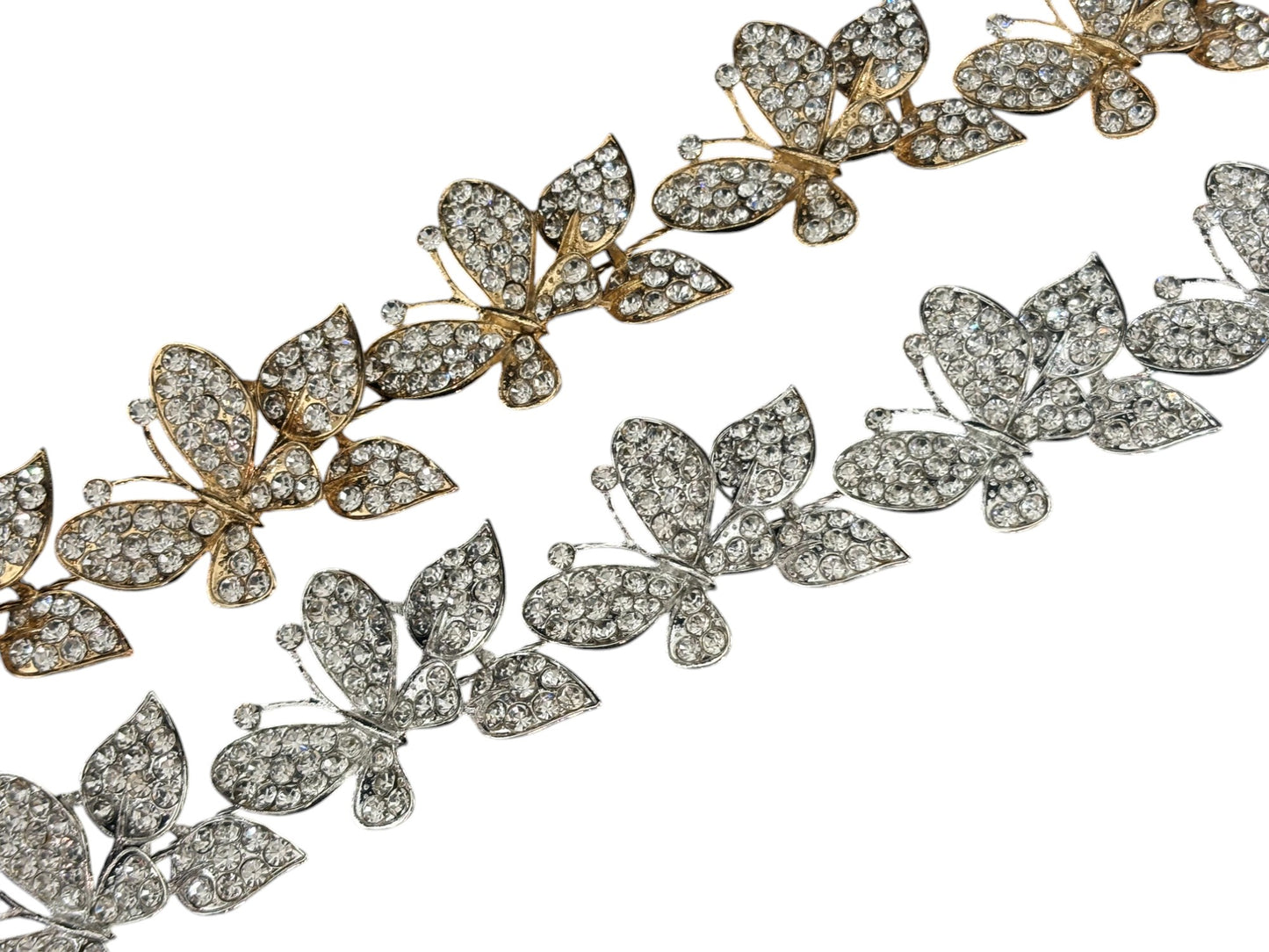 Crystal Small Butterfly Thin Tiara Hair Comb Pin JC633 (1PC)