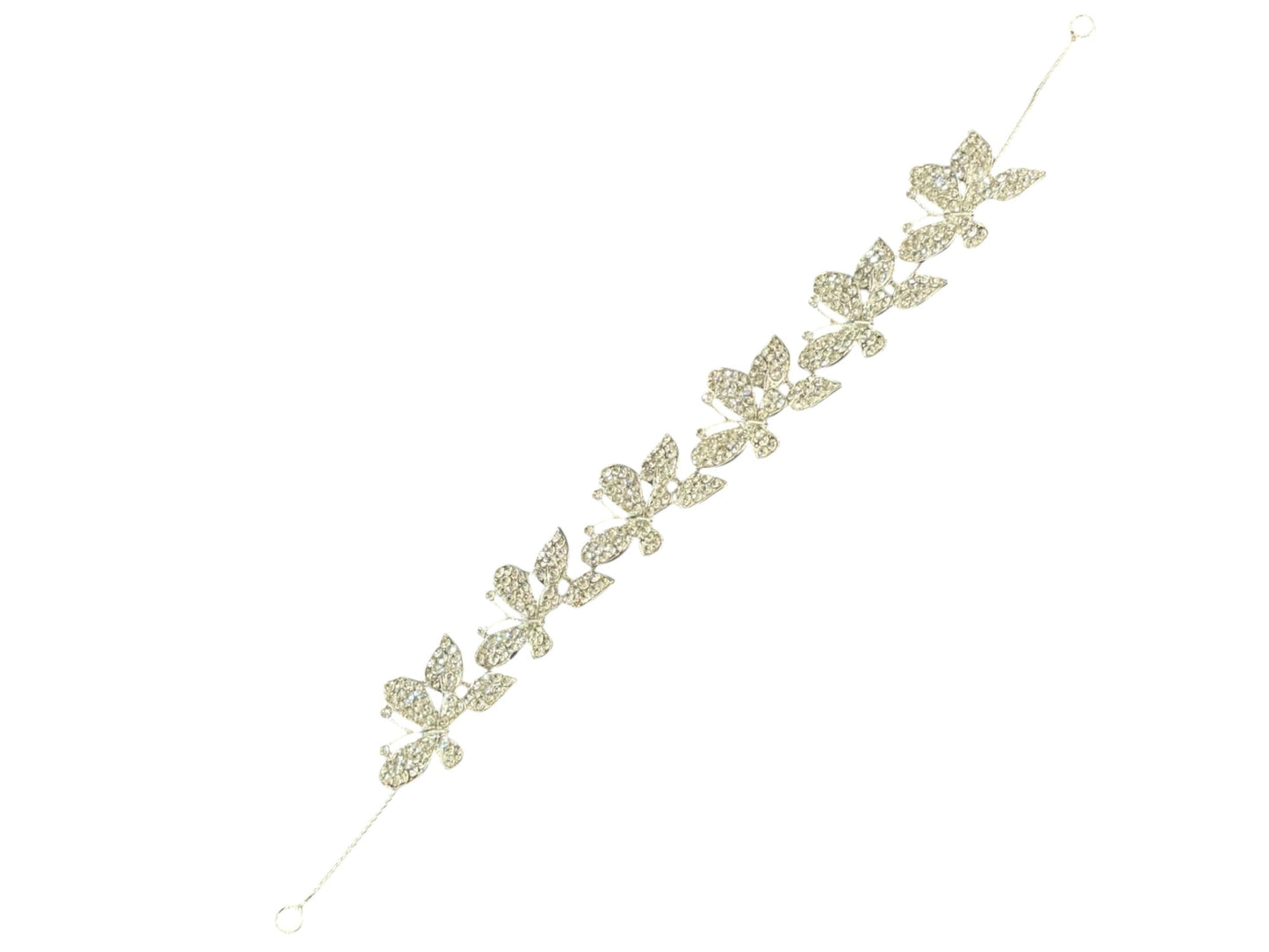 Crystal Small Butterfly Thin Tiara Hair Comb Pin JC633 (1PC)