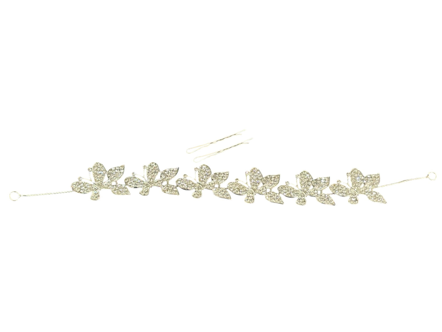 Crystal Small Butterfly Thin Tiara Hair Comb Pin JC633 (1PC)