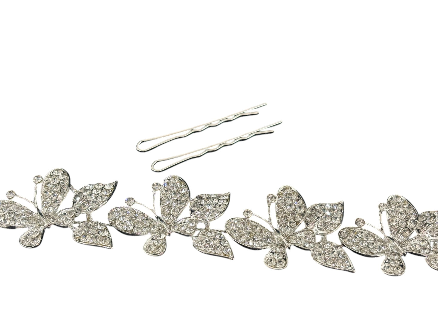 Crystal Small Butterfly Thin Tiara Hair Comb Pin JC633 (1PC)