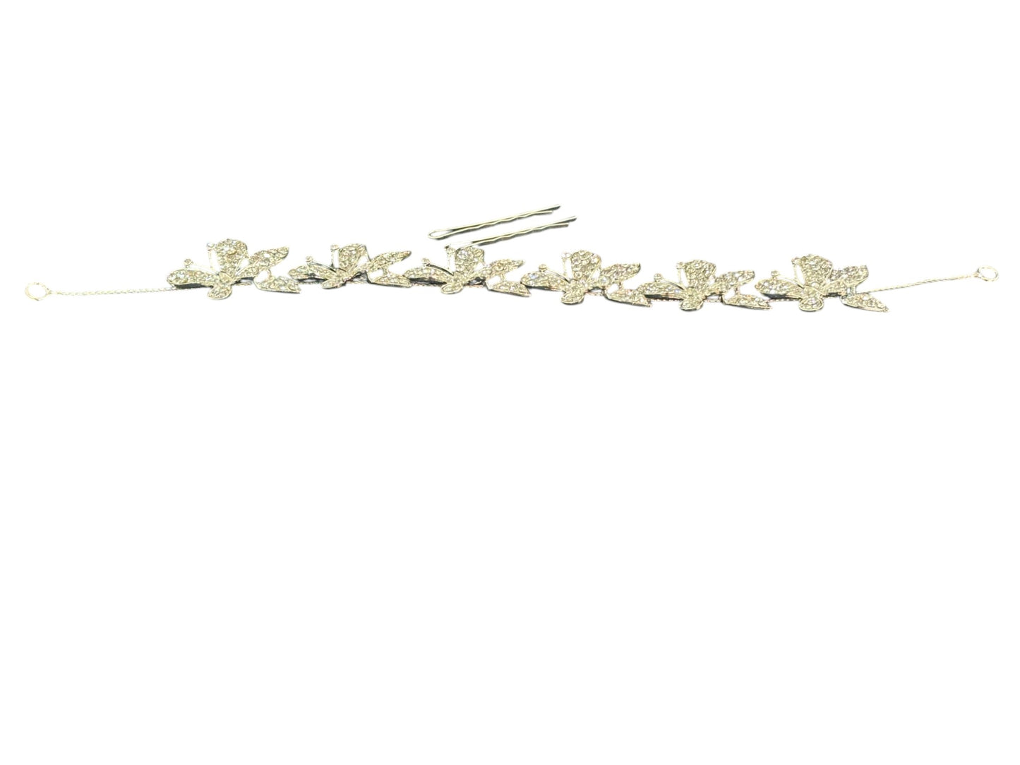 Crystal Small Butterfly Thin Tiara Hair Comb Pin JC633 (1PC)