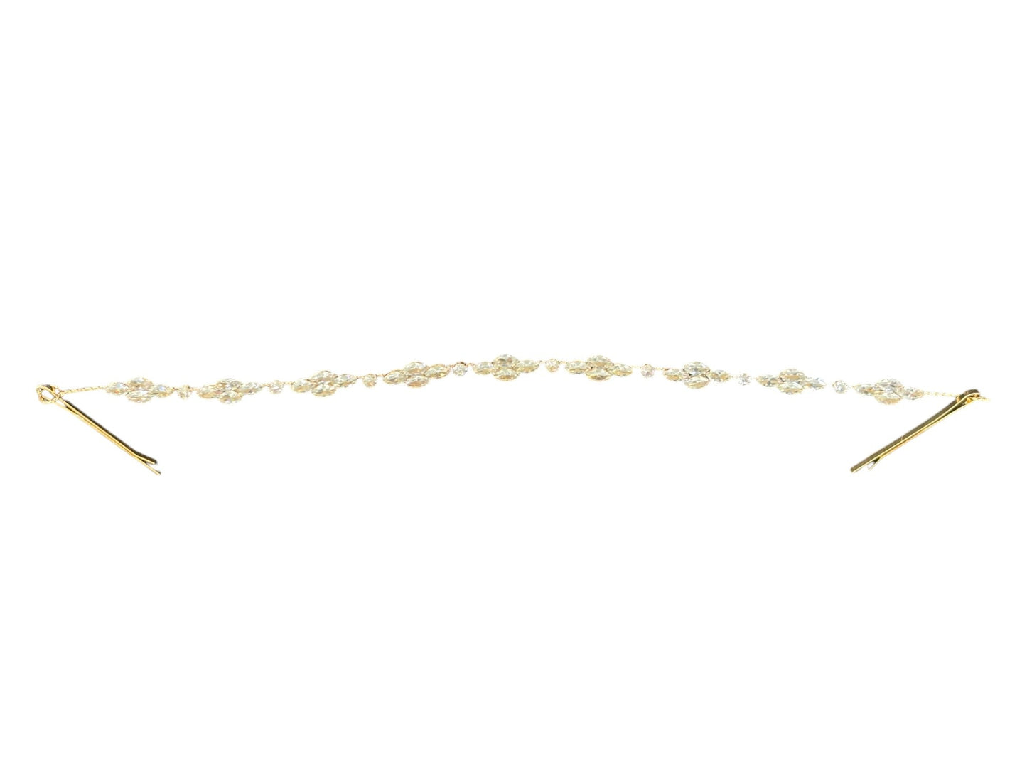 Crystal Blossom Branch Thin Tiara Hair Pin JC639 (3PC)