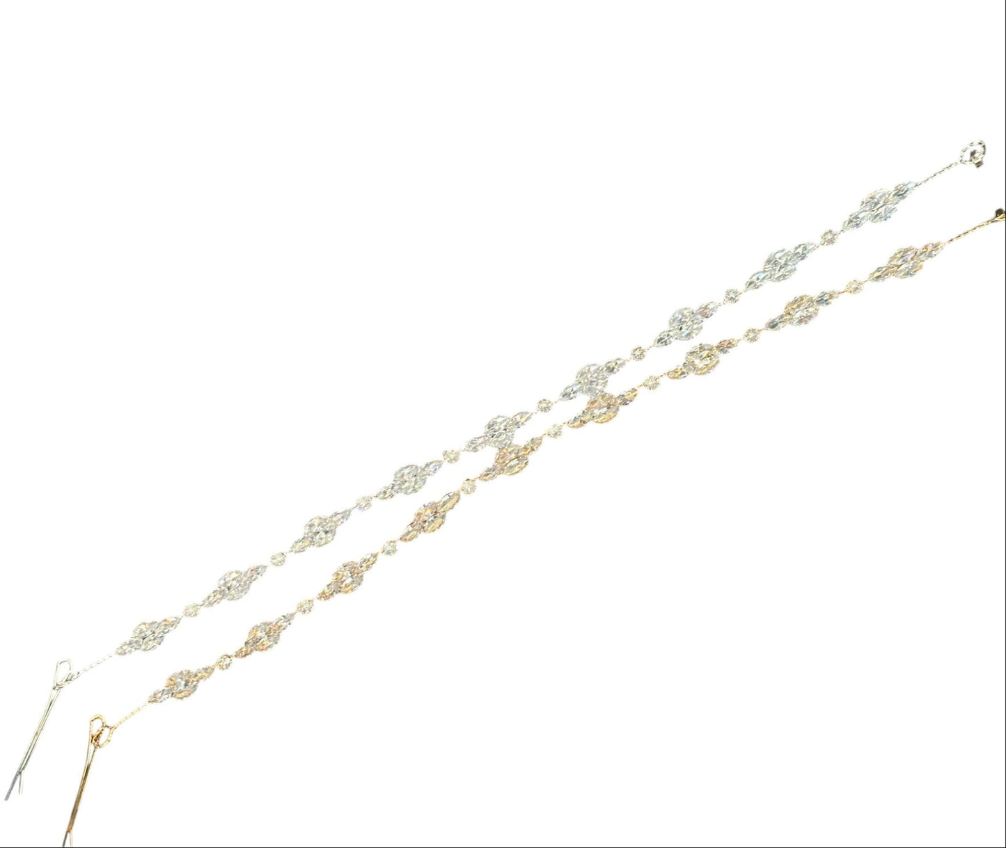 Crystal Blossom Branch Thin Tiara Hair Pin JC639 (3PC)