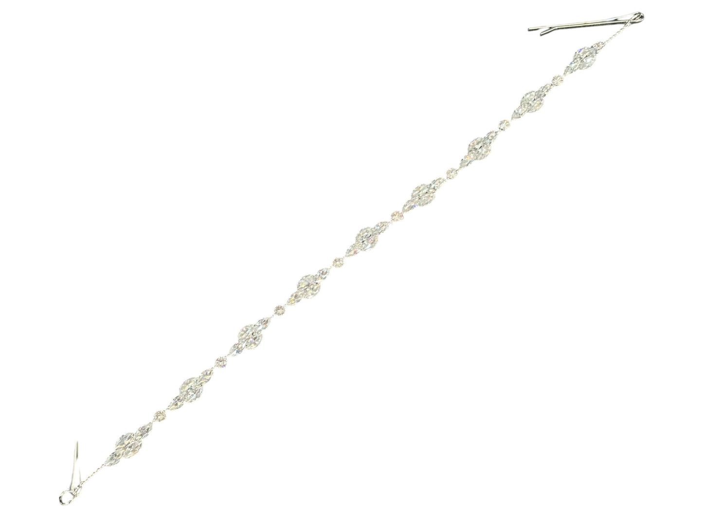 Crystal Blossom Branch Thin Tiara Hair Pin JC639 (3PC)