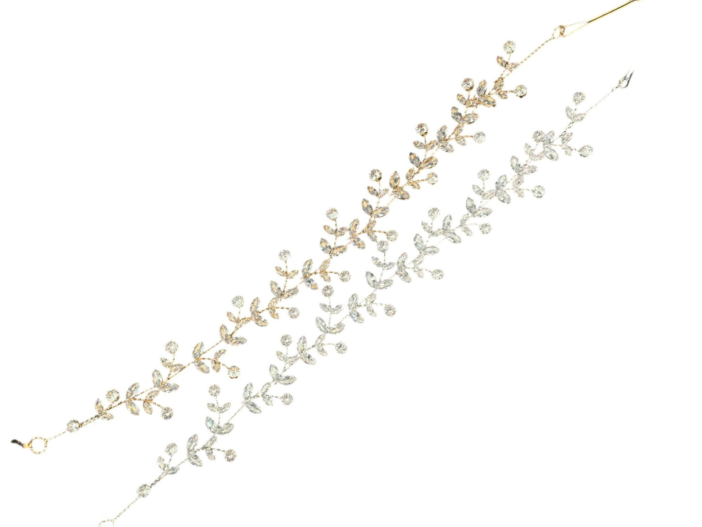 Crystal Blossom Branch Thin Tiara Hair Pin JC640 (1PC)