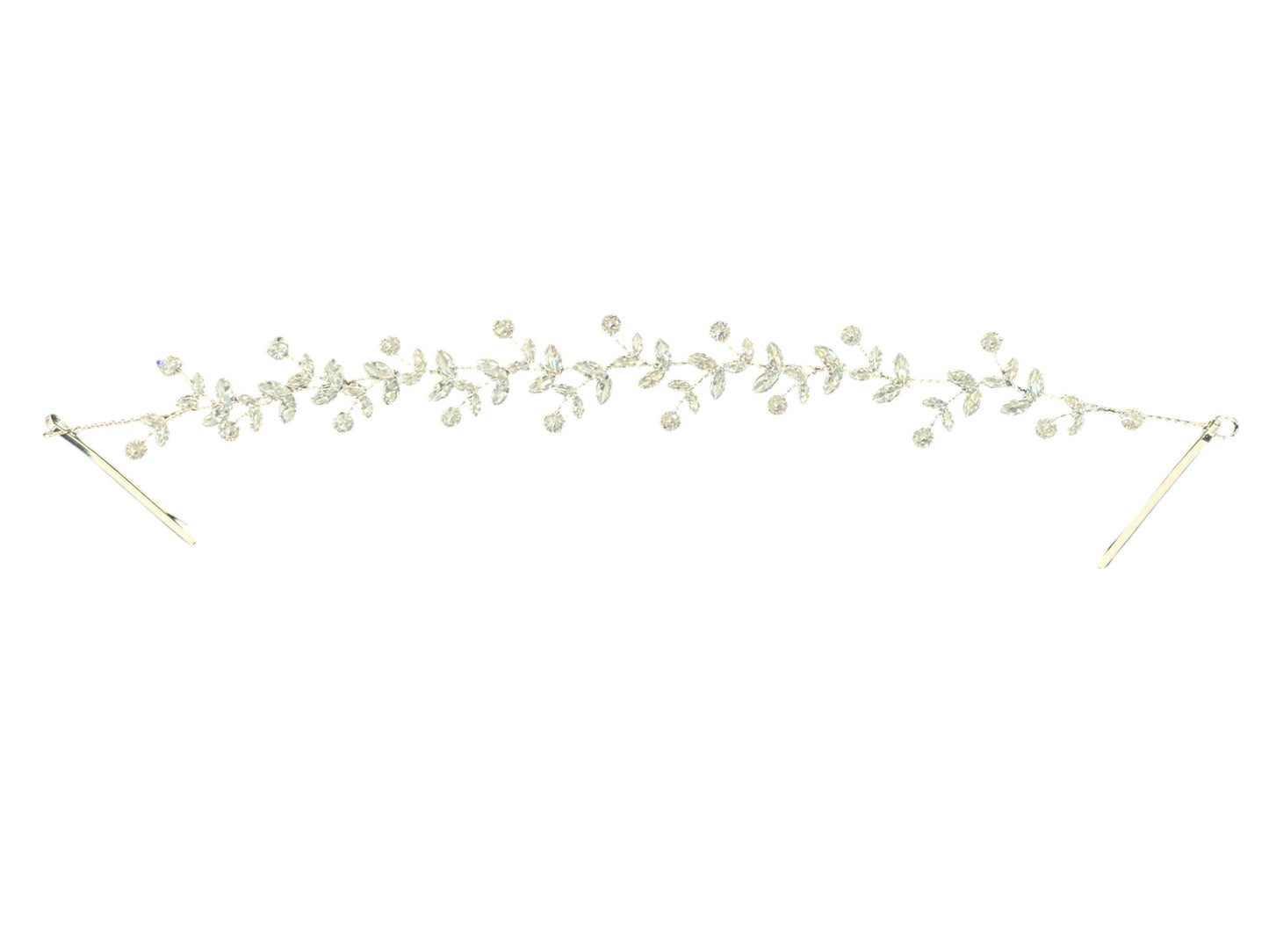 Crystal Blossom Branch Thin Tiara Hair Pin JC640 (1PC)