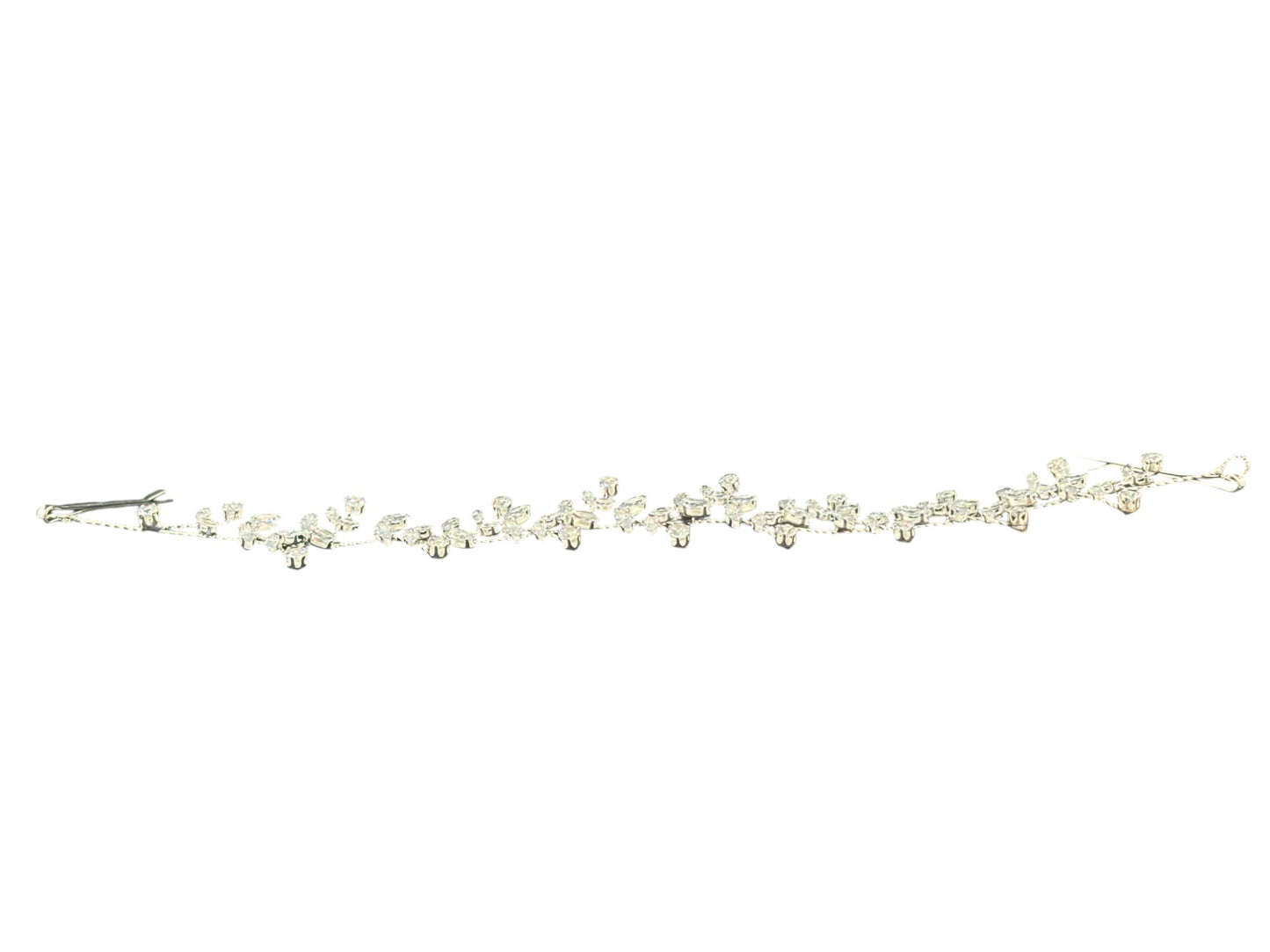 Crystal Blossom Branch Thin Tiara Hair Pin JC640 (1PC)